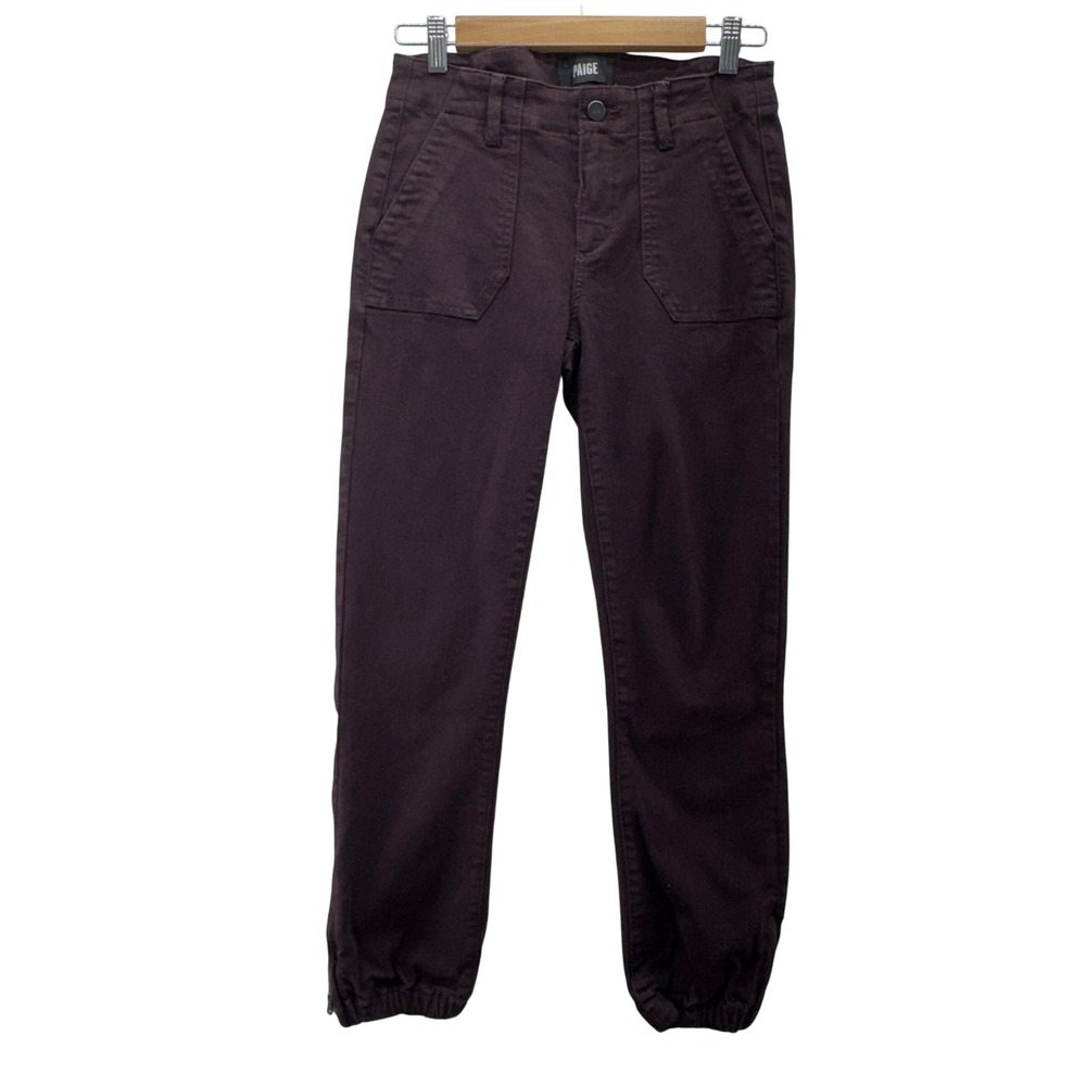 Paige Mayslie Jogger Womens Pants‎ Maroon Utility Pockets Size 26 Pull On